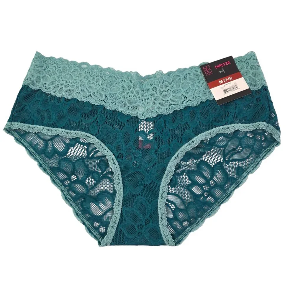 No Boundaries NOBO Lace Hipster 4-Pack Multi-Color Panties – Size M (7-9) NWT